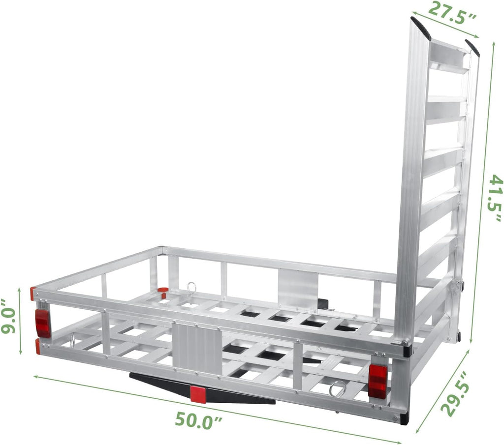 50" x 29.5" Hitch Cargo Carrier 500lb Capacity for 2" Receiver, SUV Truck Pickup T1416