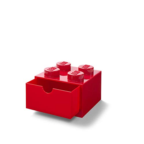 LEGO Stackable Desk Drawer Red with 8 Knobs - Plastic Storage Box Q316
