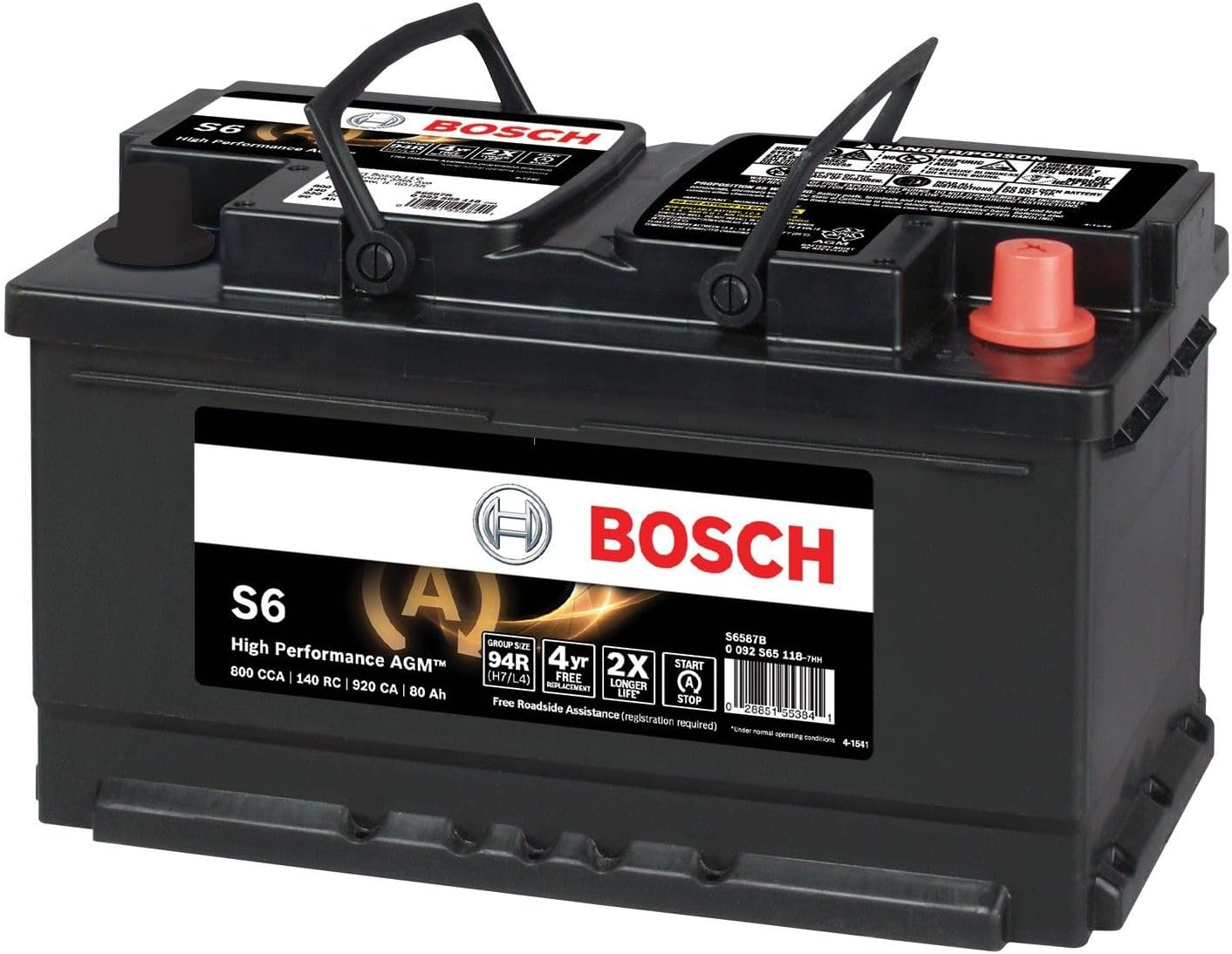 BOSCH S6587B S6 Flat Plate AGM Battery