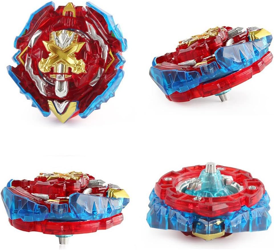 Bey Battling Launcher Set B-200 Xiphoid Xcalibur Xanthus Burst, Left and Right Spin Sword Ripcord, Red G615904