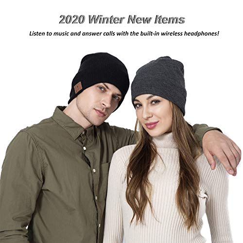 MUSICBEE Bluetooth V5.2 Wireless Knit Winter Cap with Microphone and HD Stereo Speakers K467681
