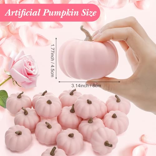 Liliful 50 Pcs 3.15 Inch Artificial Foam Pumpkins for Fall Halloween Decor D78141