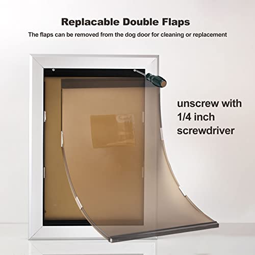 Heavy Duty Aluminum Dog Door for Large Dogs, Insulated & Lockable F482404