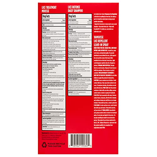 Vamousse Lice Treatment Mousse 6 fl oz, Pesticide-Free, Includes Steel Comb J520490