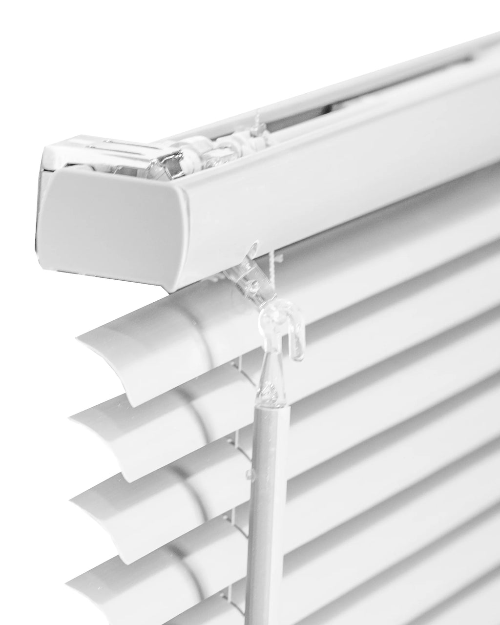 CHICOLOGY Cordless 1-Inch Vinyl Mini Blinds, Gloss White, Room Darkening, 70"W x 48"H F935850