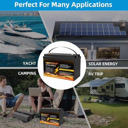 12V 100Ah LiFePO4 Battery with 100A BMS, Group 31 Deep Cycle P429569