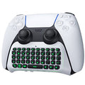 TiMOVO Multi-Color RGB Backlight Keyboard for PS5 Controller, Wireless Bluetooth Keypad Chatpad for PlayStation 5 Controller, Mini PS5 Game Keyboard Built-in Speaker with 3.5mm Audio Jack, Black