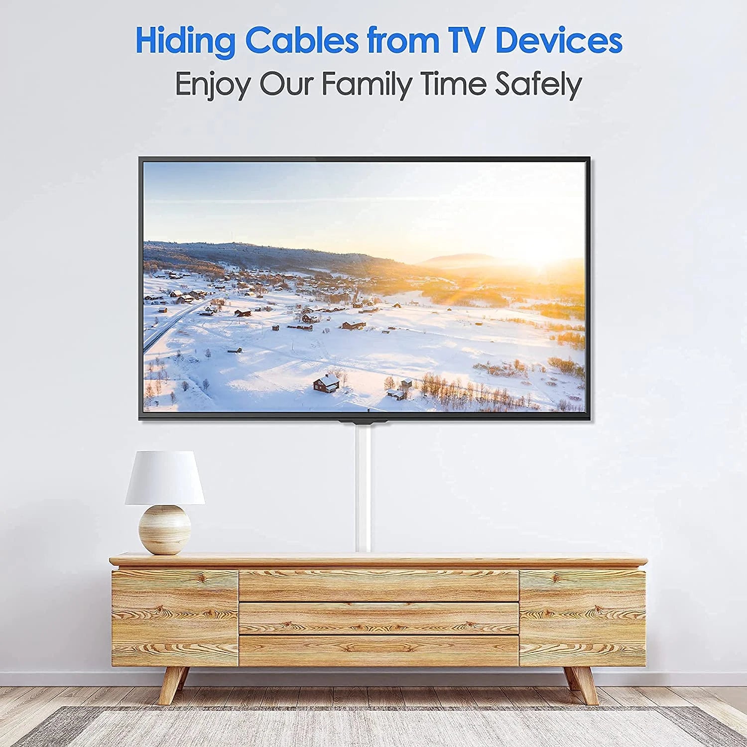 125in Cord Cover Wall Cable Management for 3 Cords, White N180233