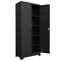 Metal Storage Cabinet with Locking Doors and Adjustable Shelves, Garage Storage Cabinet for Garage, Home, Office, Classroom (Black)