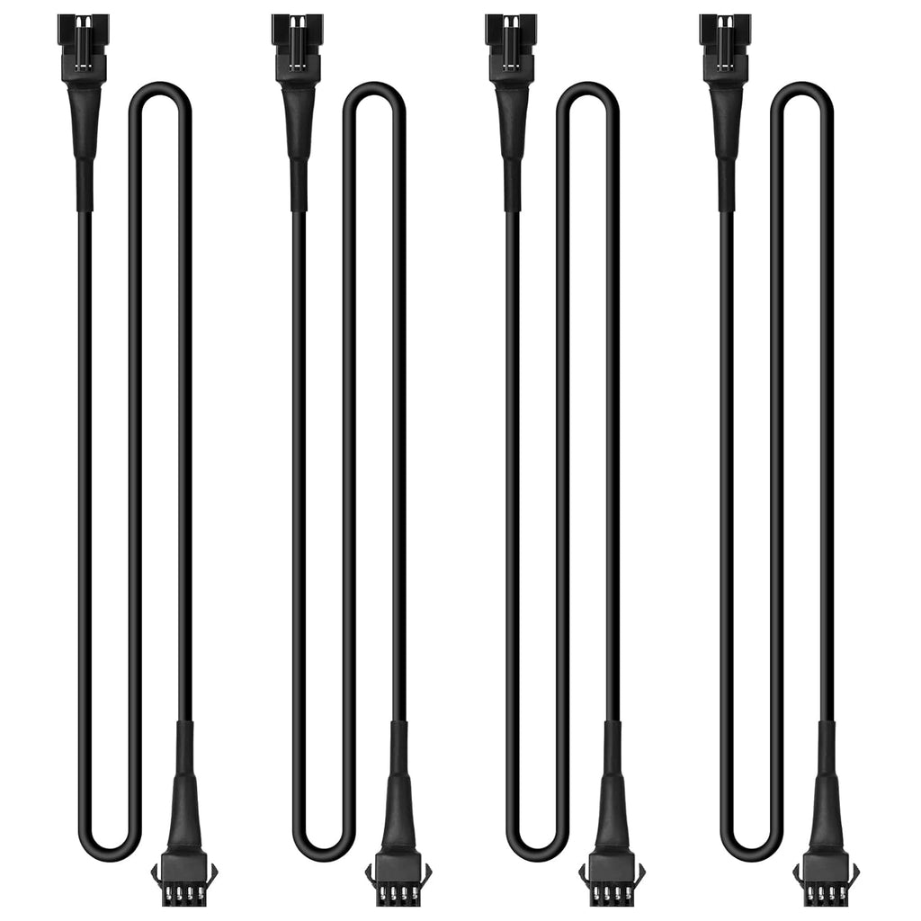 4Pcs 47 inch/3.93FT 4-Pin Extension Cable Wire Cord Set for RGB LED Rock Lights Underglow Lights Multi-Color Neon Lights Strip Fit for Jeep Truck Golf Carts ATV Car
