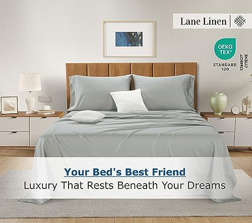 Lane Line 100% Egyptian Cotton Queen Sheet Set - 1500 TC, 4 PCs, White L818