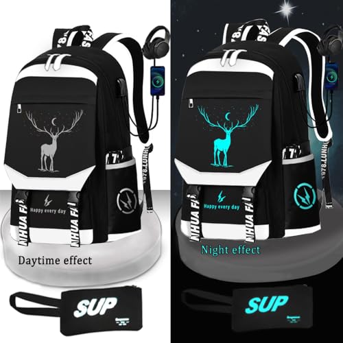 Boys Laptop Backpack with USB Port, Anti-Theft Lock, Blue C49819