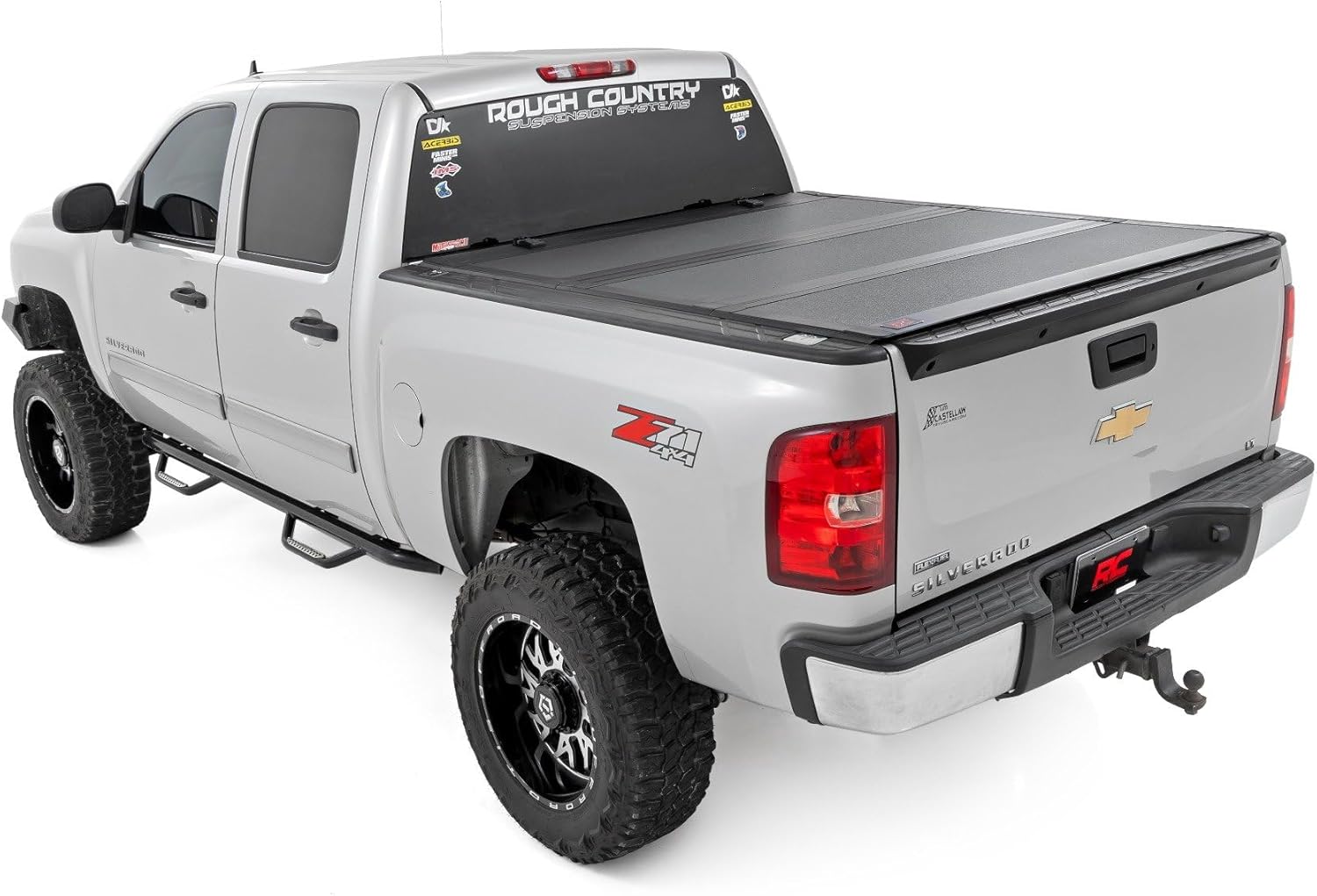 Rough Country Hard Tri-Fold Tonneau Cover for Chevy Silverado 1500 / GMC Sierra 1500 (2007-2013) L938665
