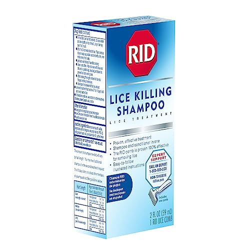 Rid Lice Killing Shampoo Head Lice Treatment for Kids and Adults with Nit Comb, 2 Fl Oz I981