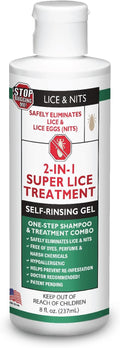 Stop Bugging Me! All-Natural 2-in-1 Super Lice Treatment Gel Shampoo, 8 oz | Safely Eliminates Lice and Lice Eggs