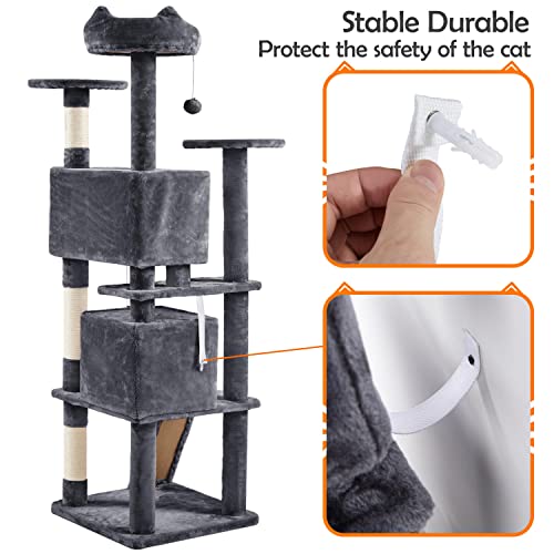 Yaheetech 54in Cat Tree Tower Condo Furniture with Scratch Post Y196