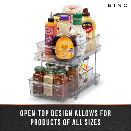 BINO 2 Tier Clear Storage Organizer with Dividers F979