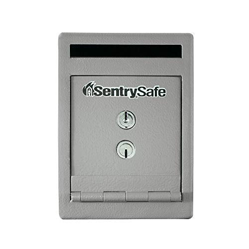 SentrySafe Depository Safe with Dual Key Lock, Steel Drop Slot Safe for Offices and Businesses, Stores Cash Deposits, 0.38 Cubic Feet, 12 x 8 x 10.3 Inches, UC-039K
