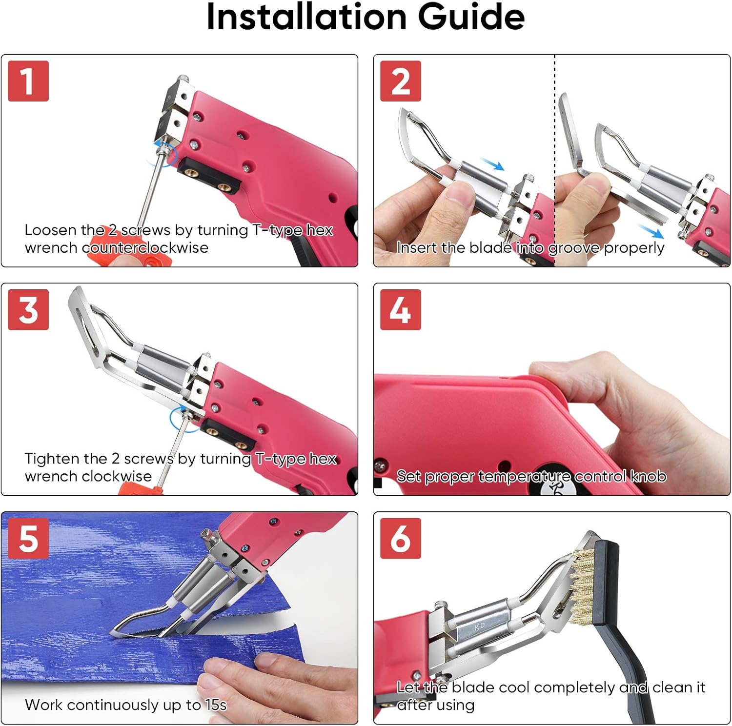 ROMECH Pro Electric Hot Knife Rope Cutter Fabric Cutter with Replacement R Blade S811