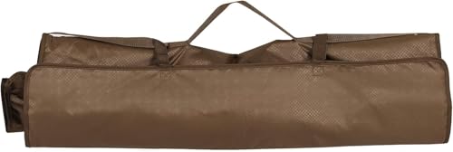 TIMBER RIDGE Collapsible Chair with Armrests, Cup Holder & Carry Mat, Earth Brown P53189
