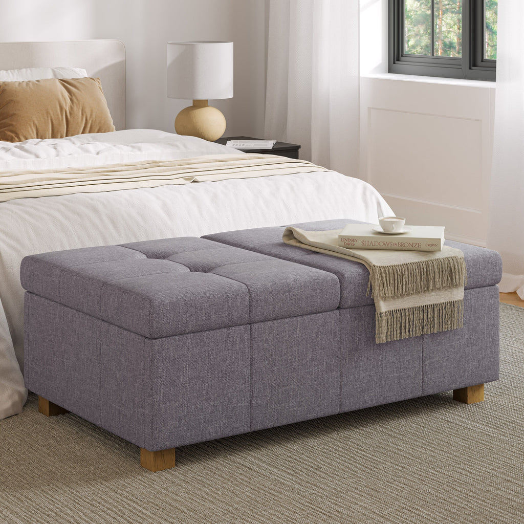 CorLiving Double Storage Ottoman Bench Y84802