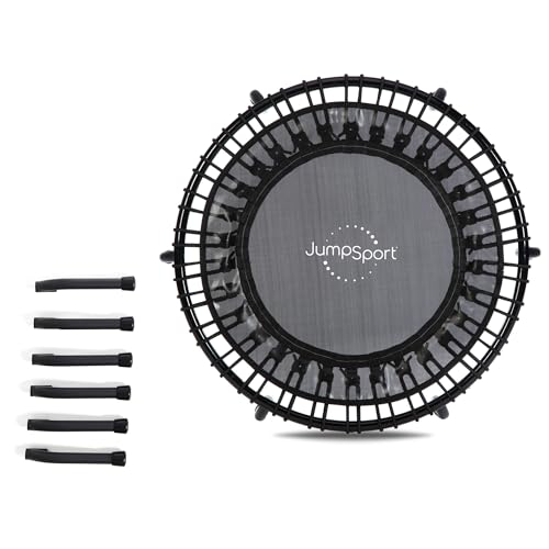 JumpSport 39-inch Cardio Rebounder Mini Trampoline with Arched Legs & Videos J1327