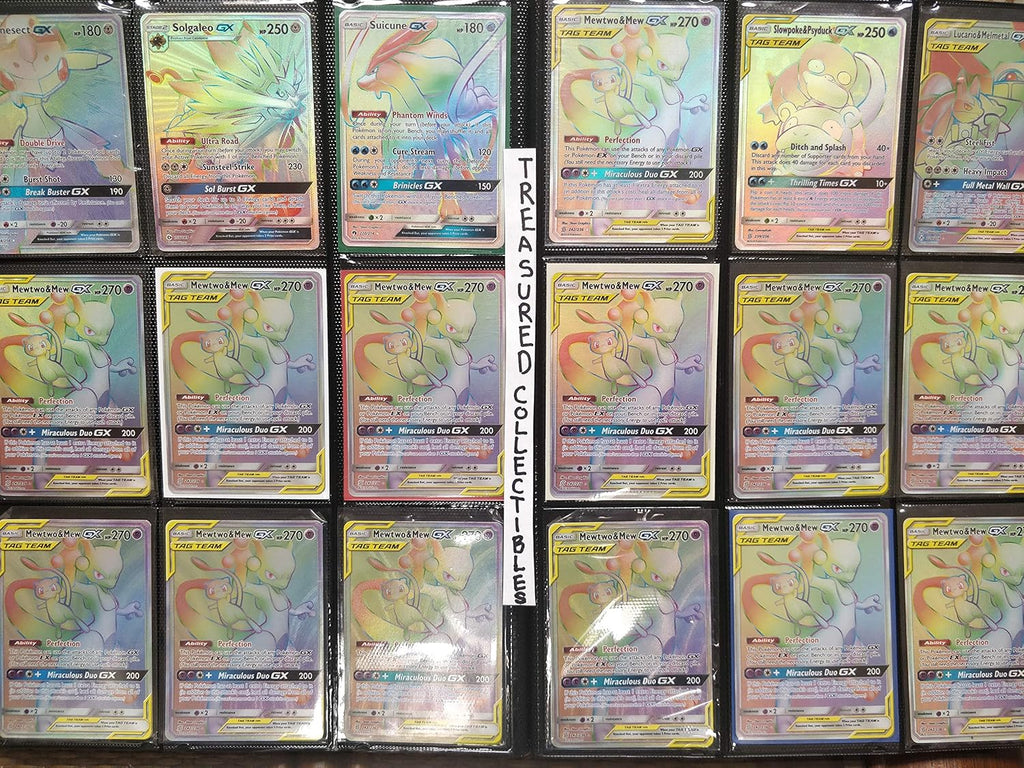 Pokemon Rainbow Rare Cards Binder Collection with 5 Foils, EX, GX, FA, Secret Rare B19746