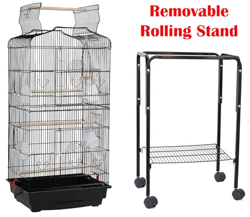 66-Inch Open Top Bird Cage with Rolling Stand for Parrots S71060