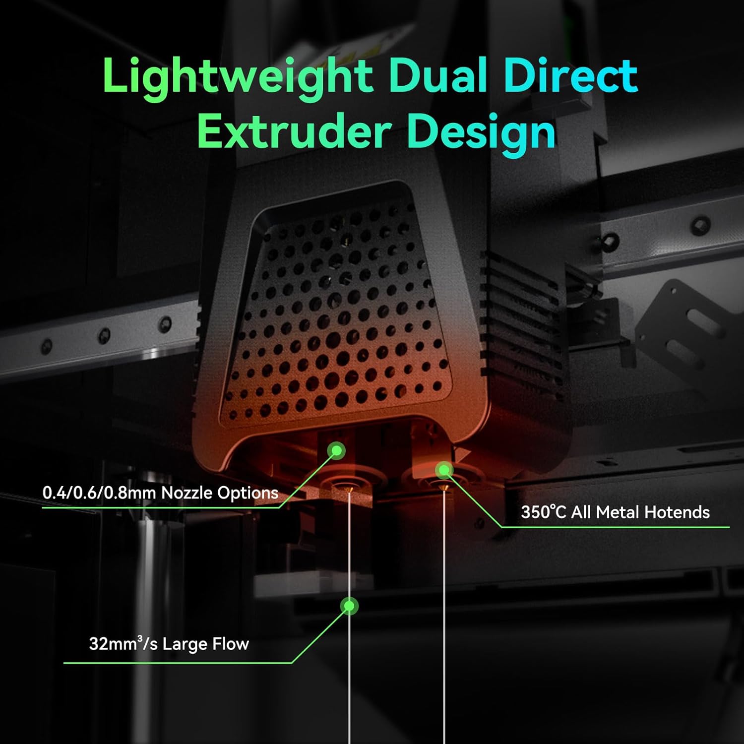 FLASHFORGE Guider 3 Ultra 3D Printer, Dual Extruder with Auto Leveling, 330x330x600mm E7416