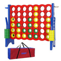 Oversized 4 in a Row Connect Game,Giant Carry Bag Included-4 ft WideX3.5 ft Tall,4-to-Score Jumbo with 44 Pieces Rings&Cup Holder,48” Giant Indoor&Outdoor Game for Kids-Adults-Giant Yard (Red&Blue)