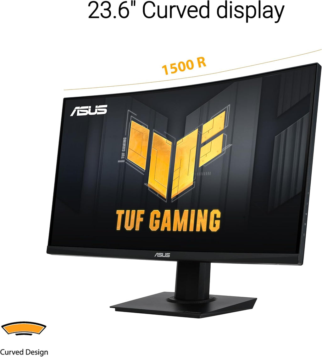 ASUS TUF Gaming 24" Curved Monitor VG24VQER – FHD, 180Hz, 1ms, FreeSync Y41145