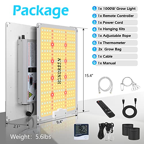 1000W LED Grow Light Full Spectrum for Indoor Plants B20429