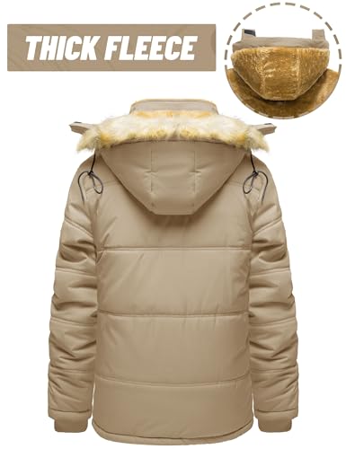 TACVASEN Men's Winter Hooded Parka Water Repellent Windproof Ski Coat B269945