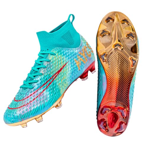 GEXECEUSS Soccer Boots Shoes for Big Boy Cleats Turf Football Shoes Breathable Lightweight Sneakers for Indoor Outdoor Competition Training(Mens,Womens)