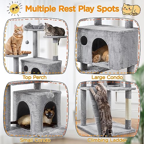 Yaheetech 54in Cat Tree Tower Condo Furniture with Scratch Post Y196