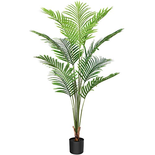 CROSOFMI Artificial Areca Palm Tree 6 Feet Fake Tropical Palm Plant,Perfect Faux Dypsis Lutescens Plants in Pot for Indoor Outdoor Home Office Garden Modern Decoration Housewarming Gift,2Pack