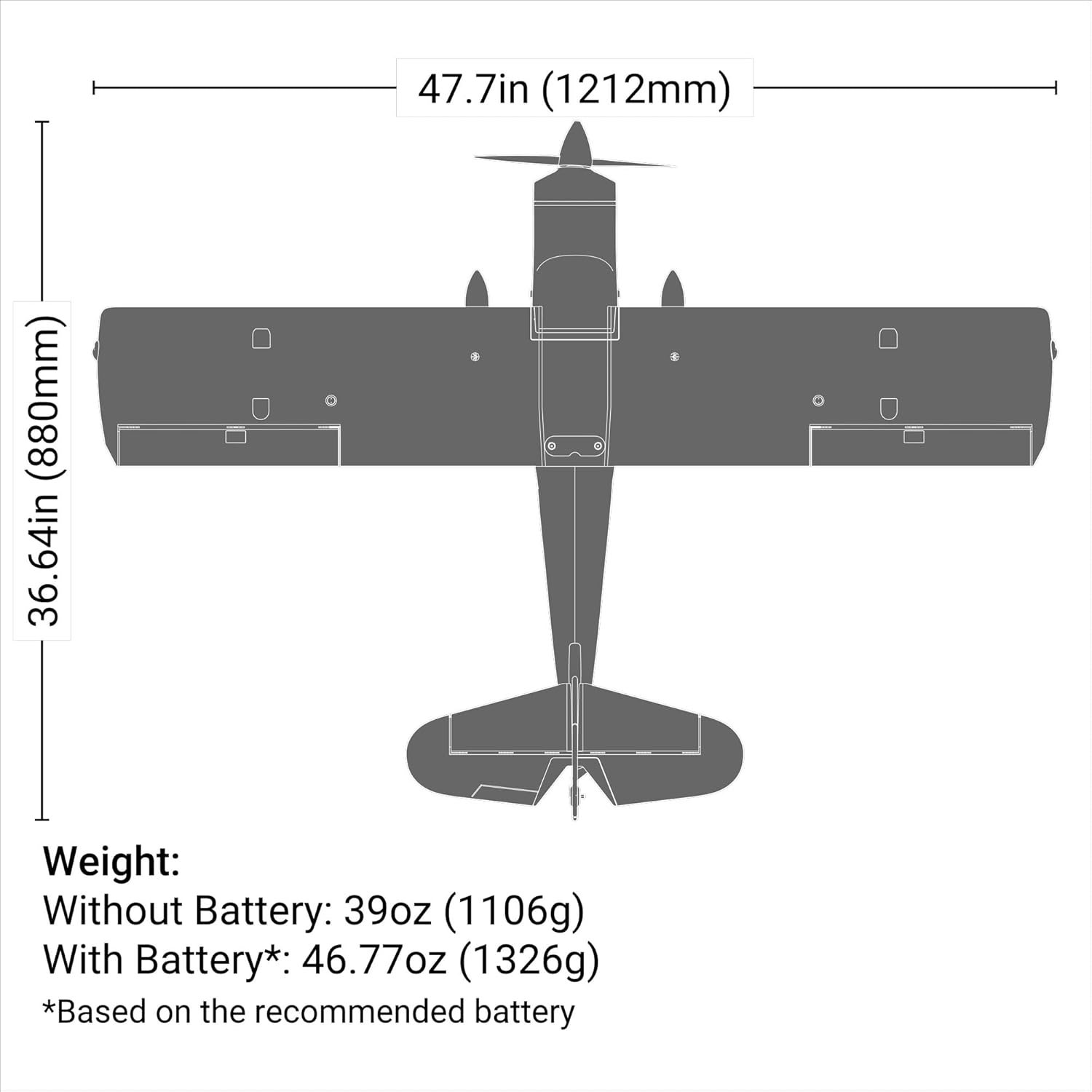 E-flite RC Airplane Decathlon 1.2m Smart PNP A7878