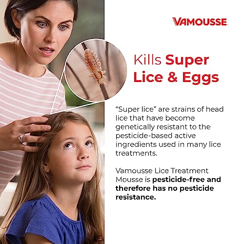 Vamousse Lice Treatment Mousse 6 fl oz, Pesticide-Free, Includes Steel Comb J520490