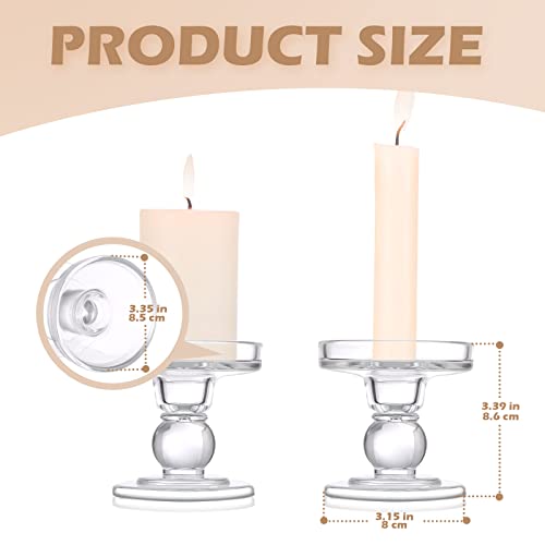 6 Pcs Glass Candle Holders for Pillar & Taper Candles, Wedding Centerpiece L868250