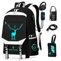 Backpack for Boys.Laptop Backpack with USB Charging Port, Bookbag for School with Anti-Theft Lock,Teens Backpack Cool Backpack for Boys Includes Pencil Bag,luminous Backpack（blue）