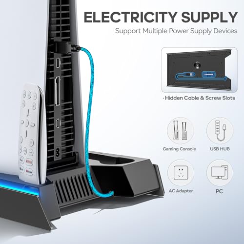 PS5 Stand with Cooling & Charging Station for Disc & Digital Console U78876