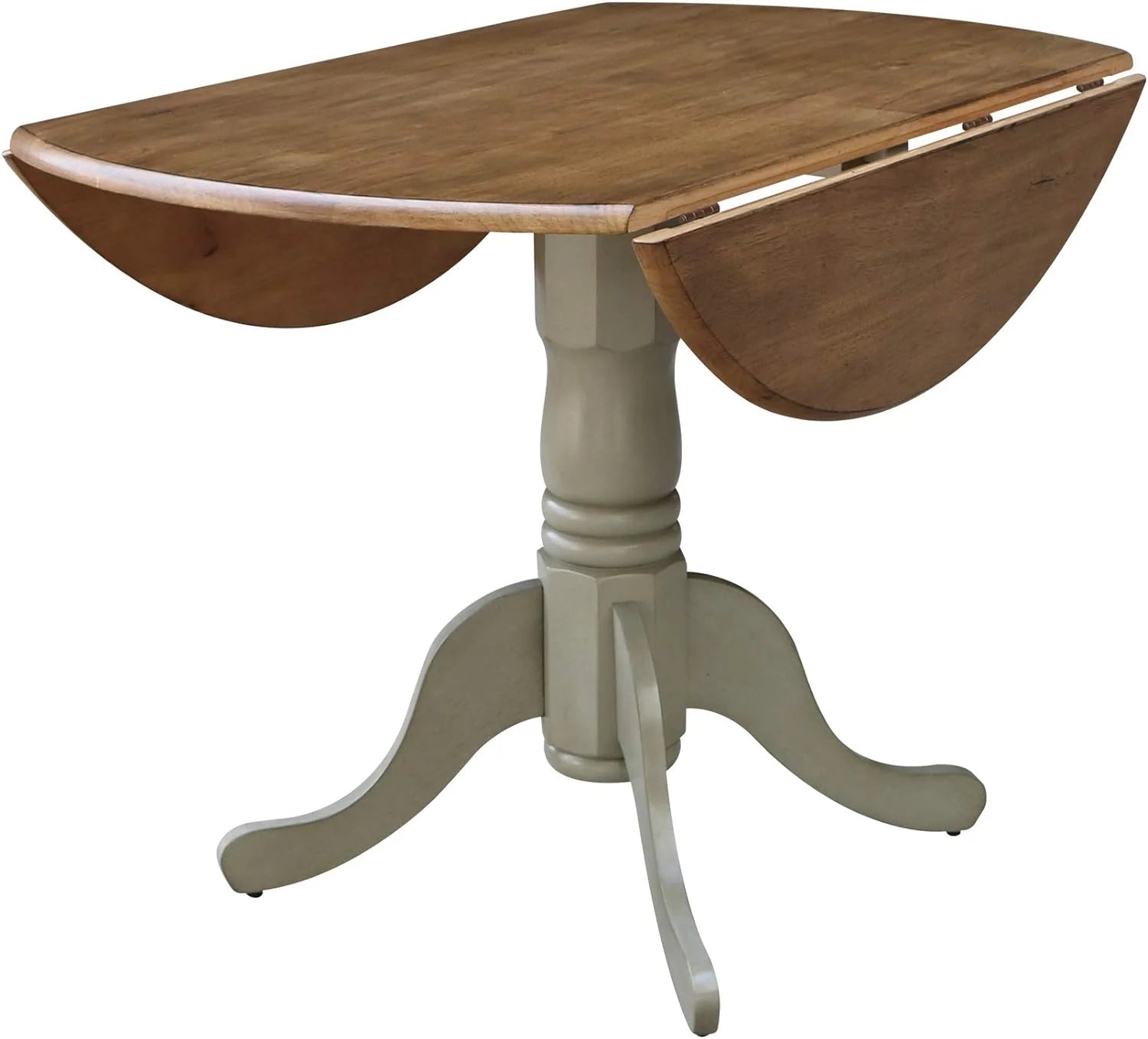 Inch Dual 42 Drop Leaf Dining Table, Distressed Hickory/Stone K77012