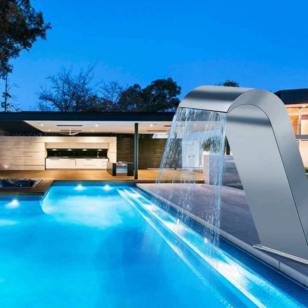 Stainless Steel Waterfall Fountain for Inground Pools C57454