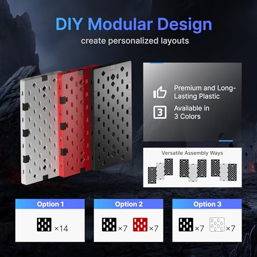 PEGZONE Controller and Headphone Holder Wall Mount, Modular Gaming Pegboard with Accessories, Black & Red R81990
