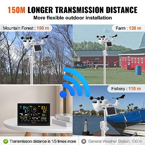 VEVOR YT60234 WiFi Weather Station 7-in-1 with 7.5" Color Display O347106