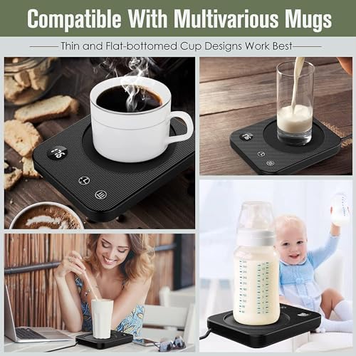Mug Warmer with 3-Temp Settings and Timer, Black Q6808