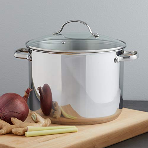 Amazon Basics Stainless Steel Stock Pot with Lid, 8 Quart J4927