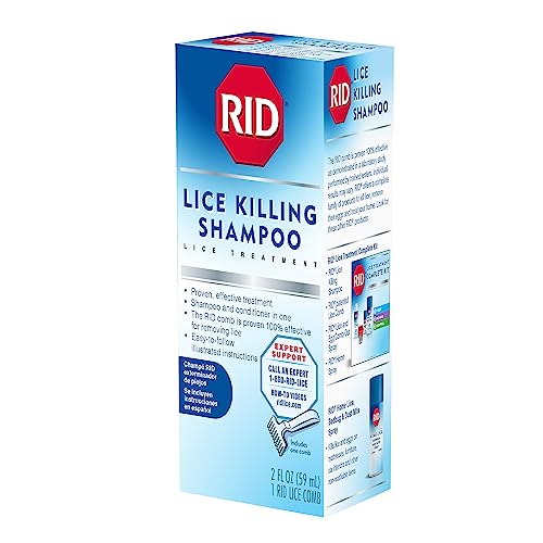 Rid Lice Killing Shampoo Head Lice Treatment for Kids and Adults with Nit Comb, 2 Fl Oz I981