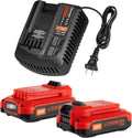 2Pack 20V 3.5Ah Replacement Battery and Charger Kit for Craftsman V20 Craftsman 20V Lithium Battery CMCB202 CMCB204 CMCB206 CMCB201 CMCB100 CMCB124 Craftsman 20V Battery Charger Set
