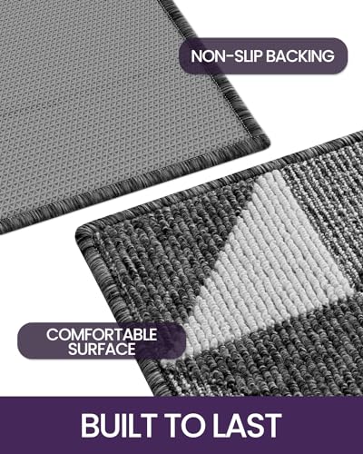 DEXI Front Door Mats for Entryway, Non Slip Washable, 24"x36", Black T88335